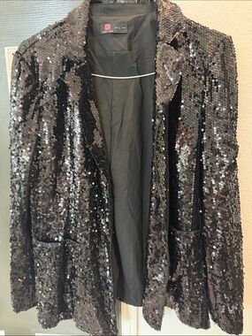 Sequined Blazer Jacket in Black